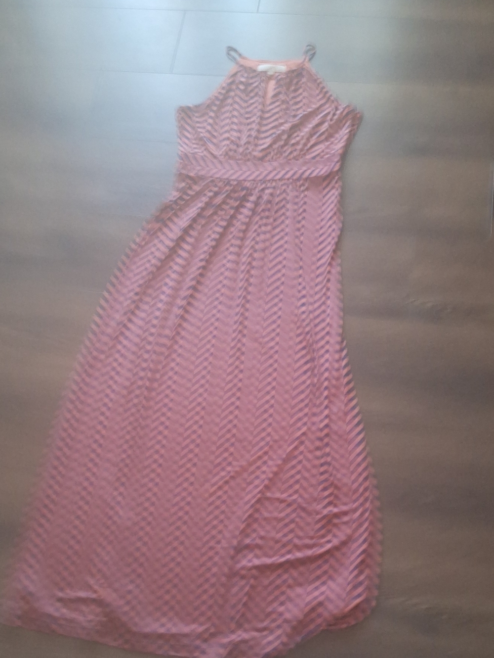 LOFT Mauve Chevron Halter Maxi Dress